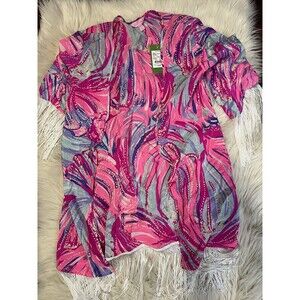 Lily Pulitzer Noelle Kimono***oh My Guava! Size XS Magenta And Pink New!!!